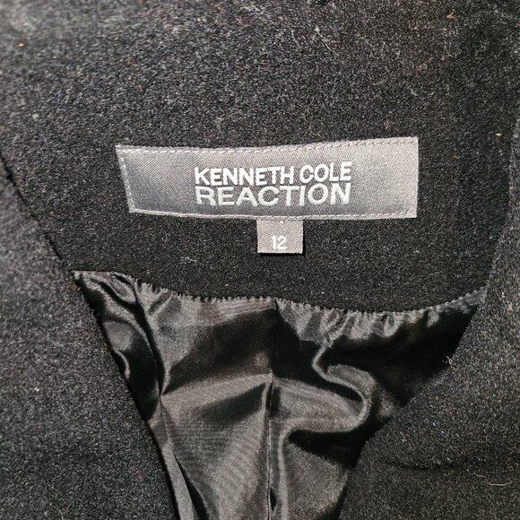 Long Black Pea coat Women's size 12 Kenneth Cole Reaction - Picture 4 of 7